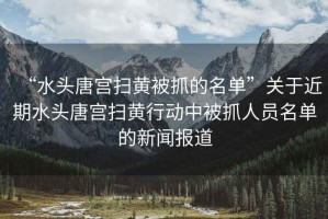 “水頭唐宮掃黃被抓的名單”關(guān)于近期水頭唐宮掃黃行動中被抓人員名單的新聞報道