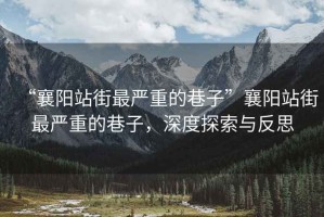 “襄陽站街最嚴重的巷子”襄陽站街最嚴重的巷子，深度探索與反思