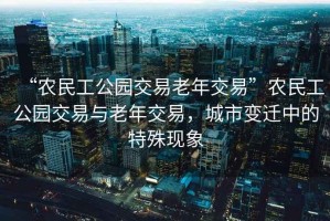“農(nóng)民工公園交易老年交易”農(nóng)民工公園交易與老年交易，城市變遷中的特殊現(xiàn)象
