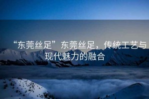 “東莞絲足”東莞絲足，傳統(tǒng)工藝與現(xiàn)代魅力的融合