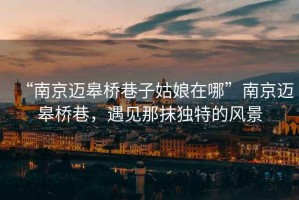 “南京邁皋橋巷子姑娘在哪”南京邁皋橋巷，遇見那抹獨特的風(fēng)景