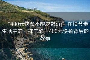 “400元快餐不限次數(shù)qq”在快節(jié)奏生活中的一抹寧靜，400元快餐背后的故事