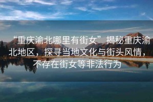 “重慶渝北哪里有街女”揭秘重慶渝北地區(qū)，探尋當(dāng)?shù)匚幕c街頭風(fēng)情，不存在街女等非法行為