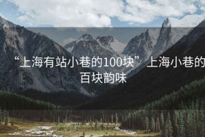 “上海有站小巷的100塊”上海小巷的百塊韻味