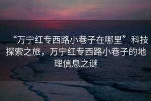 “萬寧紅專西路小巷子在哪里”科技探索之旅，萬寧紅專西路小巷子的地理信息之謎