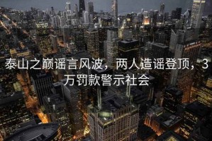 泰山之巔謠言風(fēng)波，兩人造謠登頂，3萬罰款警示社會