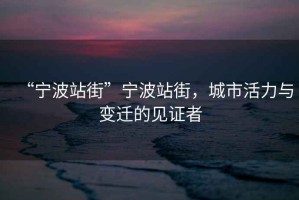 “寧波站街”寧波站街，城市活力與變遷的見(jiàn)證者