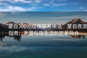 “蒙自300元過夜聯(lián)系電話”蒙自夜游指南，美景與夜生活的完美融合