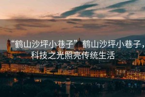 “鶴山沙坪小巷子”鶴山沙坪小巷子，科技之光照亮傳統(tǒng)生活