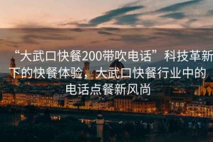 “大武口快餐200帶吹電話”科技革新下的快餐體驗(yàn)，大武口快餐行業(yè)中的電話點(diǎn)餐新風(fēng)尚