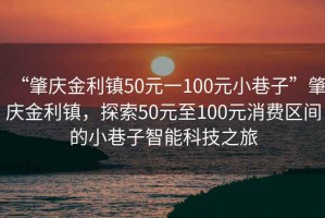 “肇慶金利鎮(zhèn)50元一100元小巷子”肇慶金利鎮(zhèn)，探索50元至100元消費區(qū)間的小巷子智能科技之旅