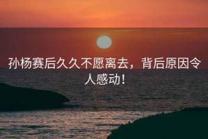 孫楊賽后久久不愿離去，背后原因令人感動(dòng)！
