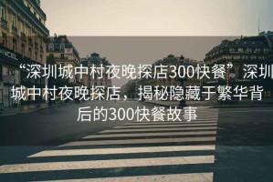 “深圳城中村夜晚探店300快餐”深圳城中村夜晚探店，揭秘隱藏于繁華背后的300快餐故事