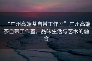 “廣州高端茶自帶工作室”廣州高端茶自帶工作室，品味生活與藝術(shù)的融合