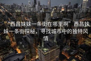 “西昌妹妹一條街在哪里啊”西昌妹妹一條街探秘，尋找城市中的獨特風情