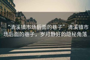 “清溪鎮(zhèn)市場后面的巷子”清溪鎮(zhèn)市場后面的巷子，歲月靜好的隱秘角落