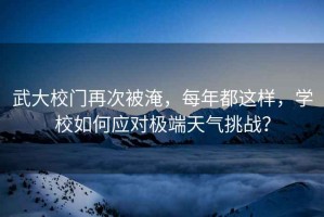 武大校門再次被淹，每年都這樣，學校如何應對極端天氣挑戰(zhàn)？