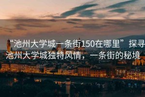 “池州大學(xué)城一條街150在哪里”探尋池州大學(xué)城獨特風(fēng)情，一條街的秘境