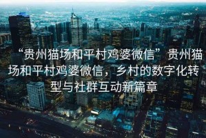 “貴州貓場和平村雞婆微信”貴州貓場和平村雞婆微信，鄉(xiāng)村的數(shù)字化轉(zhuǎn)型與社群互動新篇章