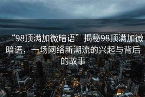“98頂滿加微暗語”揭秘98頂滿加微暗語，一場網(wǎng)絡(luò)新潮流的興起與背后的故事