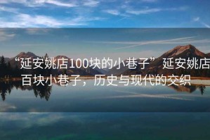 “延安姚店100塊的小巷子”延安姚店百塊小巷子，歷史與現(xiàn)代的交織