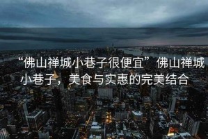 “佛山禪城小巷子很便宜”佛山禪城小巷子，美食與實(shí)惠的完美結(jié)合
