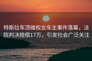 特斯拉車頂維權(quán)女車主事件落幕，法院判決賠償17萬，引發(fā)社會(huì)廣泛關(guān)注