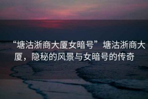 “塘沽浙商大廈女暗號”塘沽浙商大廈，隱秘的風(fēng)景與女暗號的傳奇
