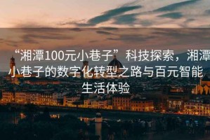 “湘潭100元小巷子”科技探索，湘潭小巷子的數(shù)字化轉(zhuǎn)型之路與百元智能生活體驗(yàn)