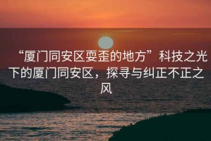 “廈門同安區(qū)耍歪的地方”科技之光下的廈門同安區(qū)，探尋與糾正不正之風(fēng)