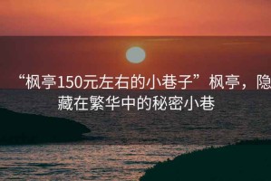 “楓亭150元左右的小巷子”楓亭，隱藏在繁華中的秘密小巷