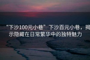 “下沙100元小巷”下沙百元小巷，揭示隱藏在日常繁華中的獨特魅力