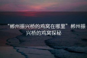 “郴州振興橋的雞窩在哪里”郴州振興橋的雞窩探秘