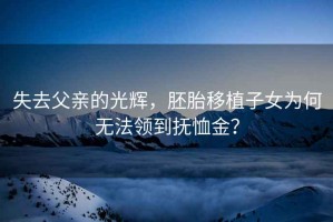 失去父親的光輝，胚胎移植子女為何無法領(lǐng)到撫恤金？