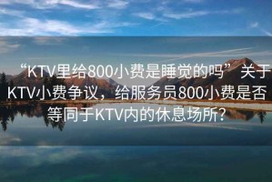 “KTV里給800小費是睡覺的嗎”關(guān)于KTV小費爭議，給服務(wù)員800小費是否等同于KTV內(nèi)的休息場所？