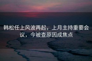 韓松任上風波再起，上月主持重要會議，今被查原因成焦點