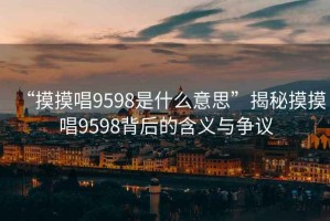 “摸摸唱9598是什么意思”揭秘摸摸唱9598背后的含義與爭(zhēng)議