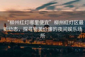 “柳州紅燈哪里便宜”柳州紅燈區(qū)最新動態(tài)，探尋物美價廉的夜間娛樂場所