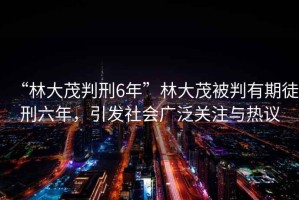 “林大茂判刑6年”林大茂被判有期徒刑六年，引發(fā)社會廣泛關(guān)注與熱議
