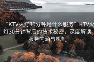 “KTV滅燈30分鐘是什么服務”KTV滅燈30分鐘背后的技術秘密，深度解讀服務內涵與機制
