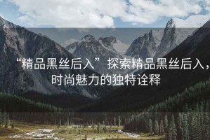 “精品黑絲后入”探索精品黑絲后入，時(shí)尚魅力的獨(dú)特詮釋