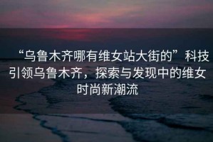 “烏魯木齊哪有維女站大街的”科技引領(lǐng)烏魯木齊，探索與發(fā)現(xiàn)中的維女時尚新潮流