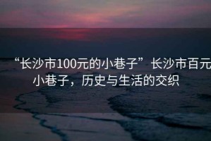 “長(zhǎng)沙市100元的小巷子”長(zhǎng)沙市百元小巷子，歷史與生活的交織