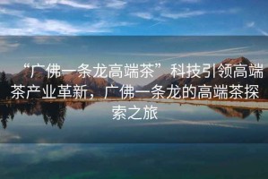 “廣佛一條龍高端茶”科技引領(lǐng)高端茶產(chǎn)業(yè)革新，廣佛一條龍的高端茶探索之旅