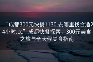 “成都300元快餐1130.去哪里找合適24小時(shí).cc”成都快餐探索，300元美食之旅與全天候美食指南