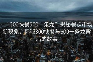 “300快餐500一條龍”揭秘餐飲市場新現(xiàn)象，揭秘300快餐與500一條龍背后的故事