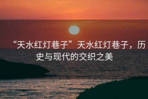 “天水紅燈巷子”天水紅燈巷子，歷史與現(xiàn)代的交織之美