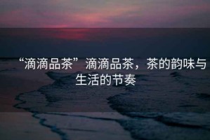 “滴滴品茶”滴滴品茶，茶的韻味與生活的節(jié)奏
