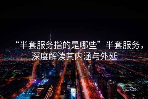 “半套服務(wù)指的是哪些”半套服務(wù)，深度解讀其內(nèi)涵與外延