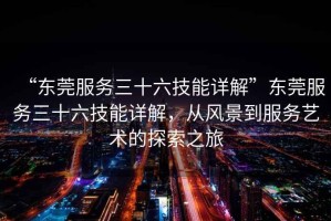 “東莞服務(wù)三十六技能詳解”東莞服務(wù)三十六技能詳解，從風(fēng)景到服務(wù)藝術(shù)的探索之旅